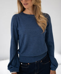 Merino wool sweater LA COEUR Indigo blue
