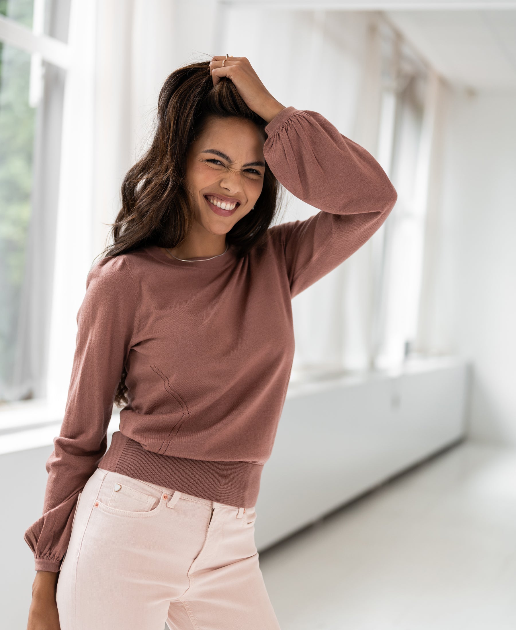Merino-Pullover LA COEUR Dusty Rose