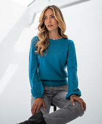 Merino sweater LA COEUR Deep sea blue