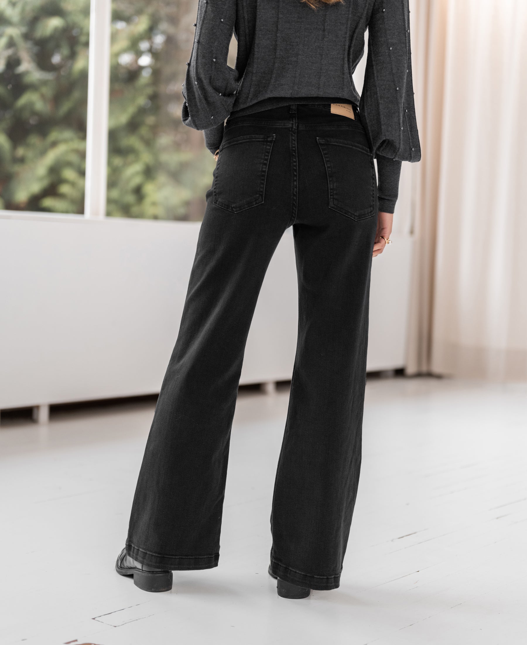 Wide leg jeans LES DEUX Black Denim