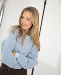 Merino wool sweater LE DIJON Light blue