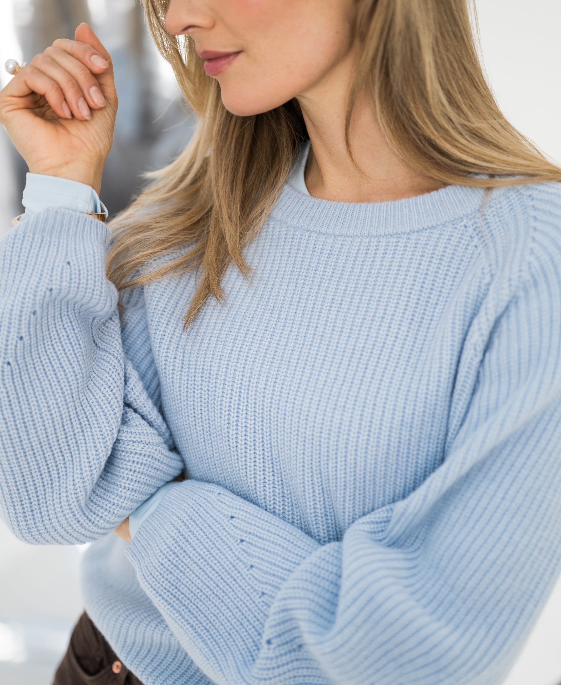 Merino wool sweater LE DIJON Light blue