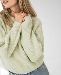 Merino wool sweater LE DIJON Lime green