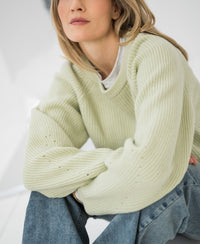 Merino wool sweater LE DIJON Lime green