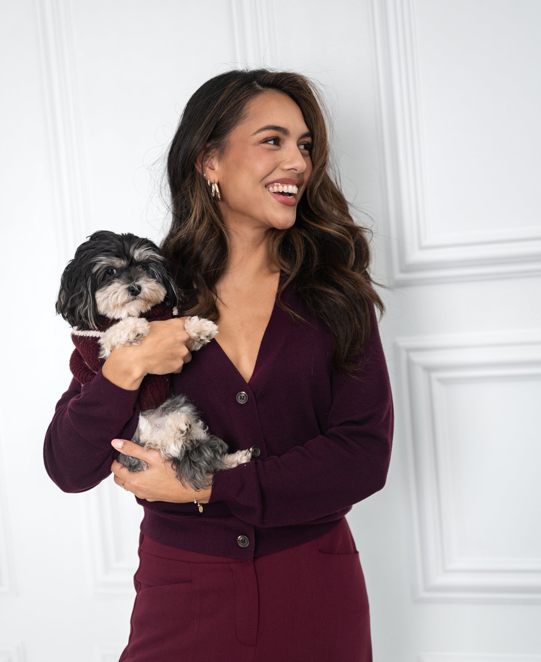 Merino vest LA DONNA Dark Cassis