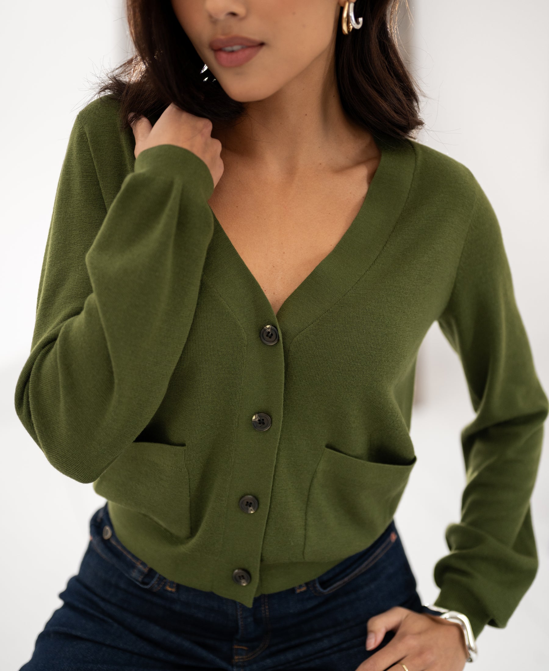 Merino vest LA DONNA Olive