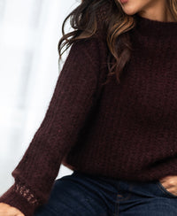 Mohair trui LA DOUCE Roodbruin