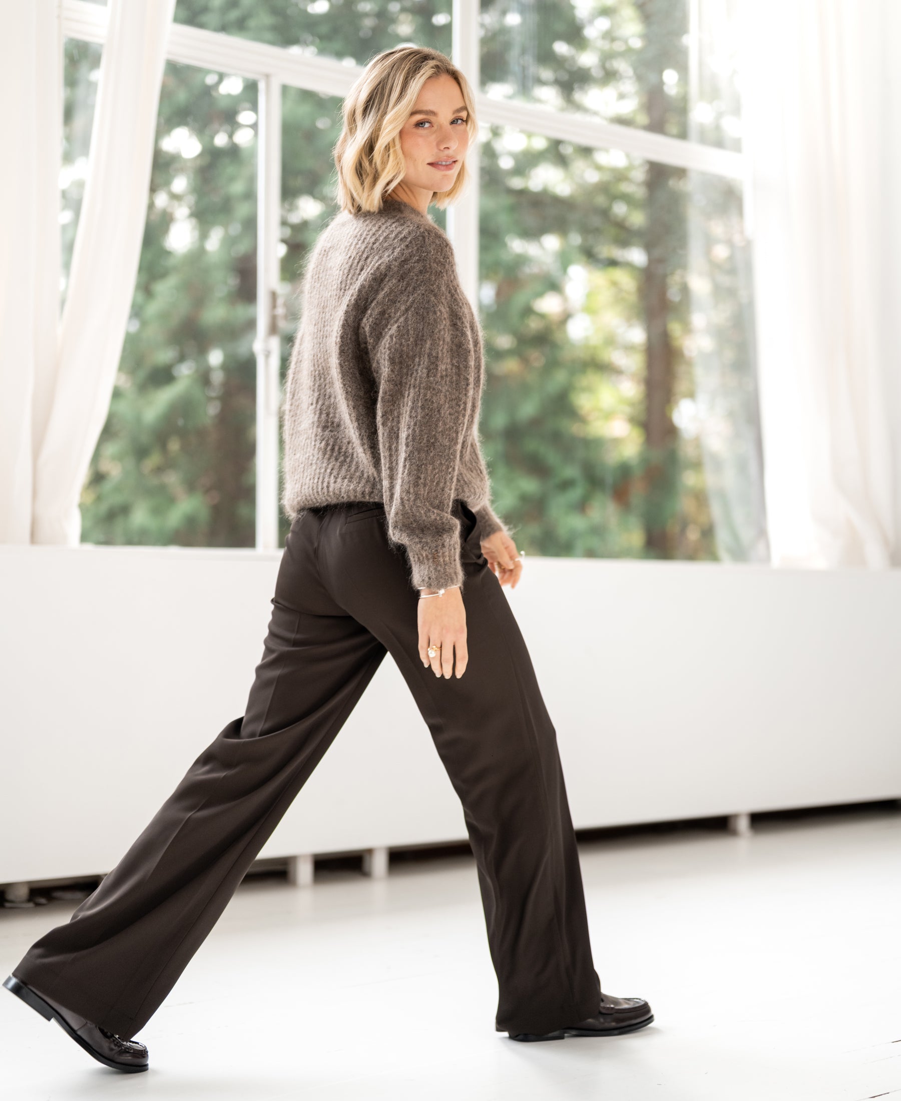 Mohair sweater LA DOUCE Brown