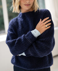 Mohair sweater LA DOUCE Navy