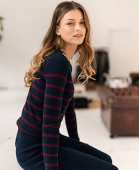 Pullover L'ELISA Dunkelblau - Aubergine