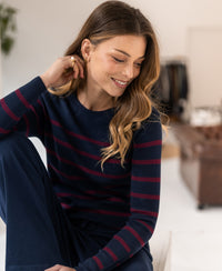 Pullover L'ELISA Dunkelblau - Aubergine