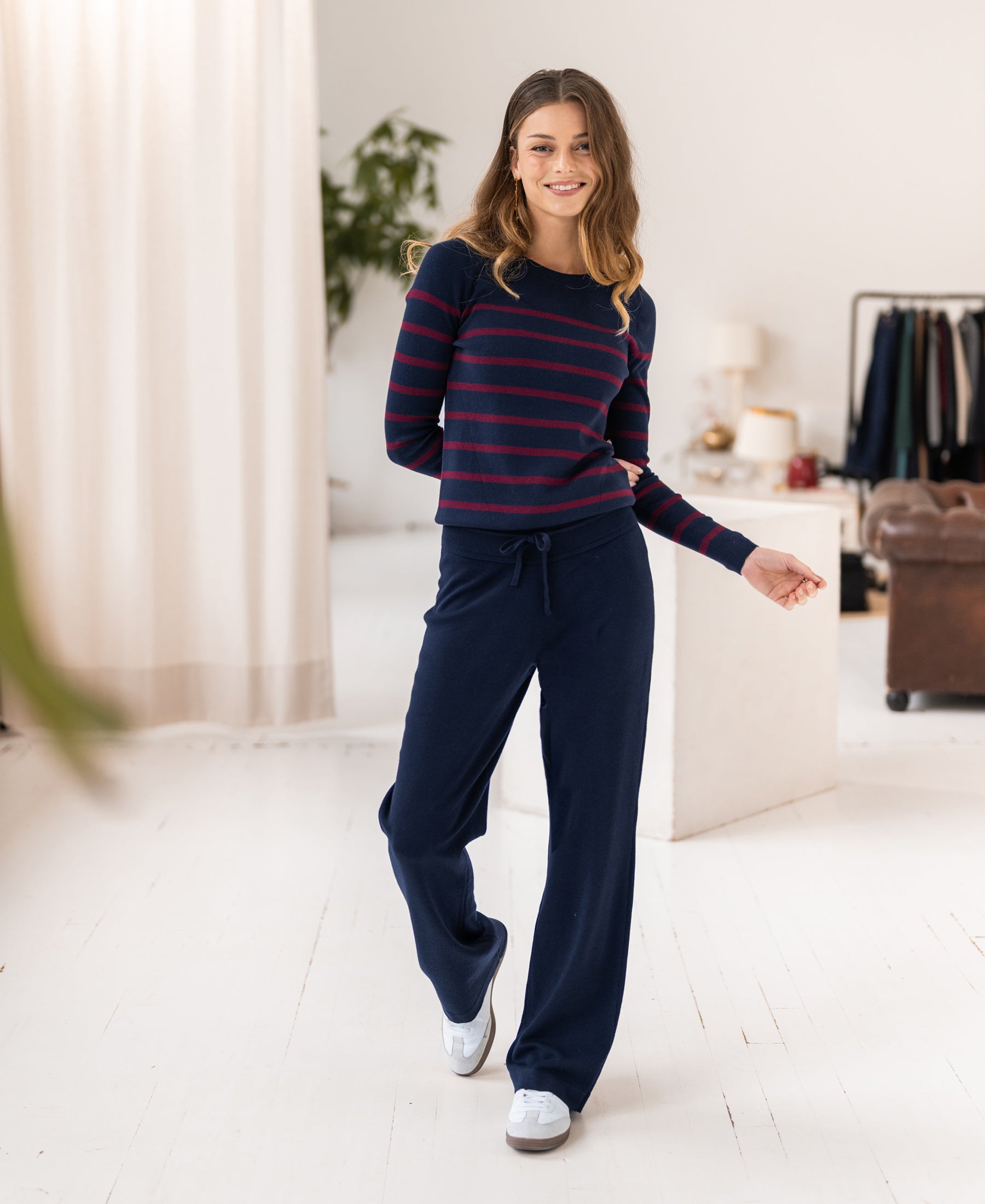Trui L'ELISA Donkerblauw - Aubergine