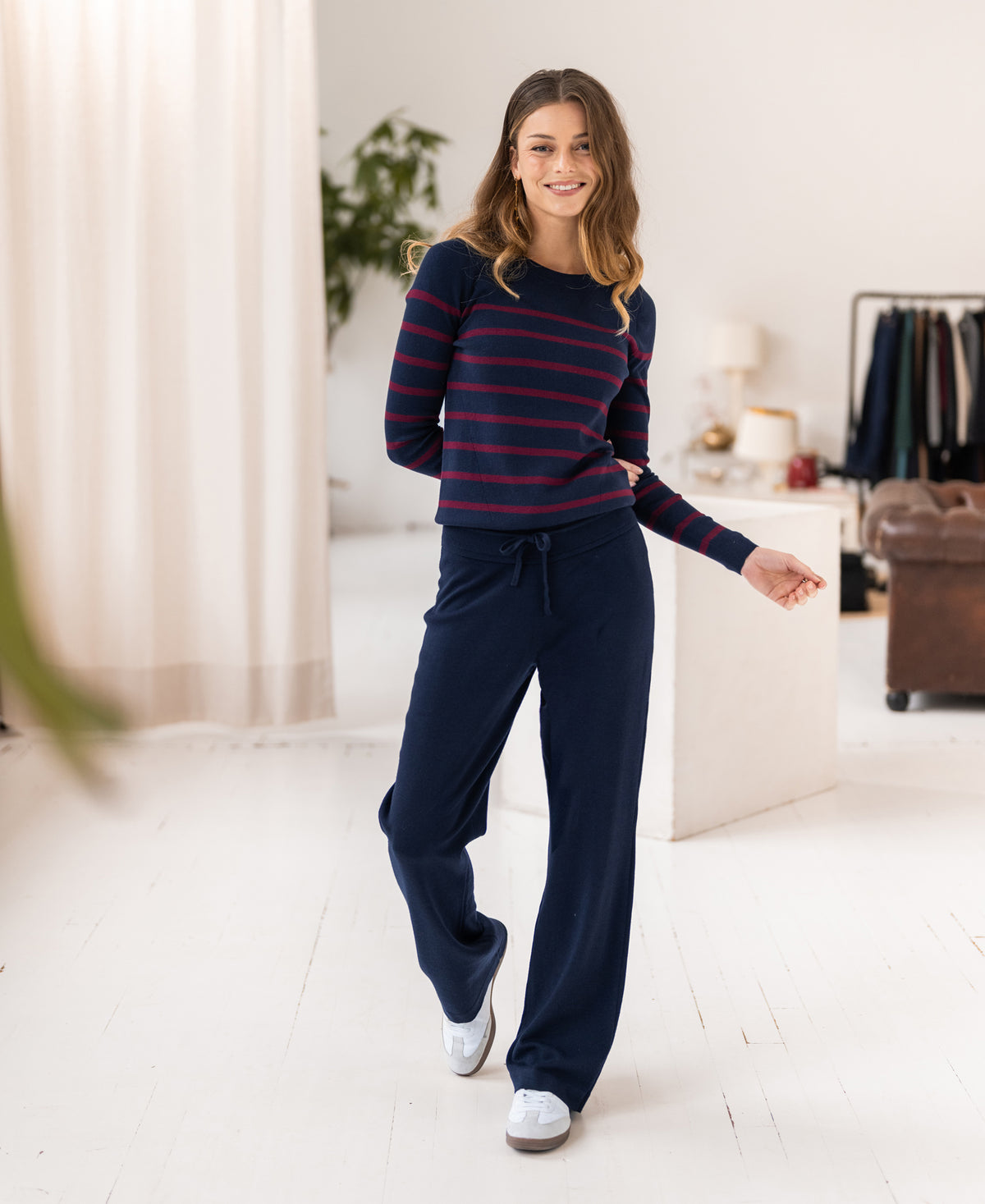 Pullover L'ELISA Dunkelblau - Aubergine