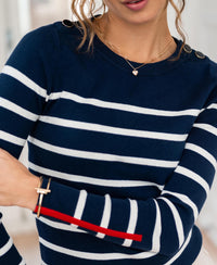 Pullover L'ELISA Navy - Ivory