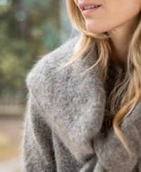 Mohair-Schal LA LILOU Braun meliert
