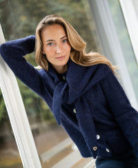 Mohair vest LA ELOIS Navy
