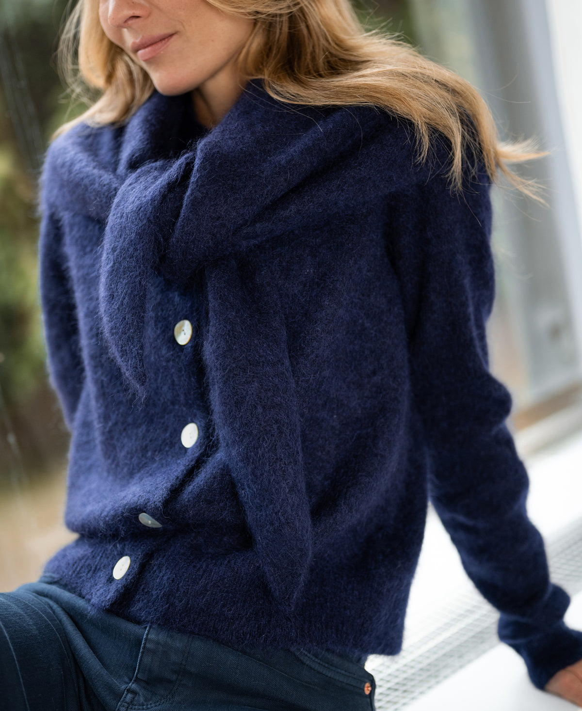 Mohair vest LA ELOIS Navy