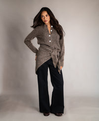 Soft Mohair Scarf LA LILOU Brown Melange