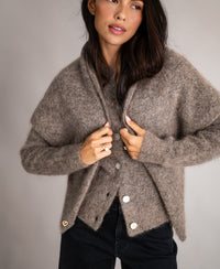 Soft Mohair Scarf LA LILOU Brown Melange