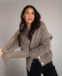 Soft Mohair Scarf LA LILOU Brown Melange