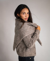 Soft Mohair Scarf LA LILOU Brown Melange