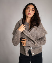 Soft Mohair Scarf LA LILOU Brown Melange