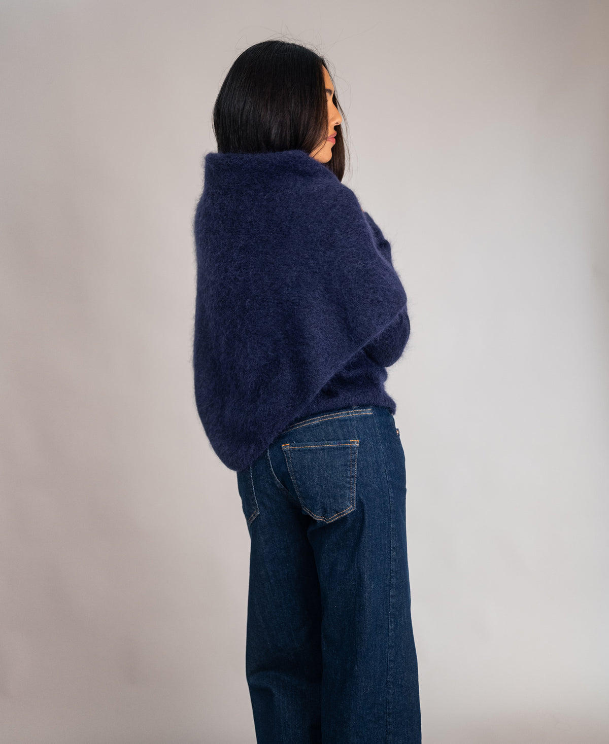 Mohair-Schal LA LILOU Navy