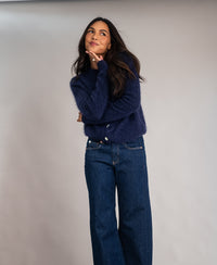 Soft Mohair Cardigan LA ELOIS Navy