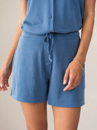 Jersey-Rippshorts LA EMILIA Jeans blau