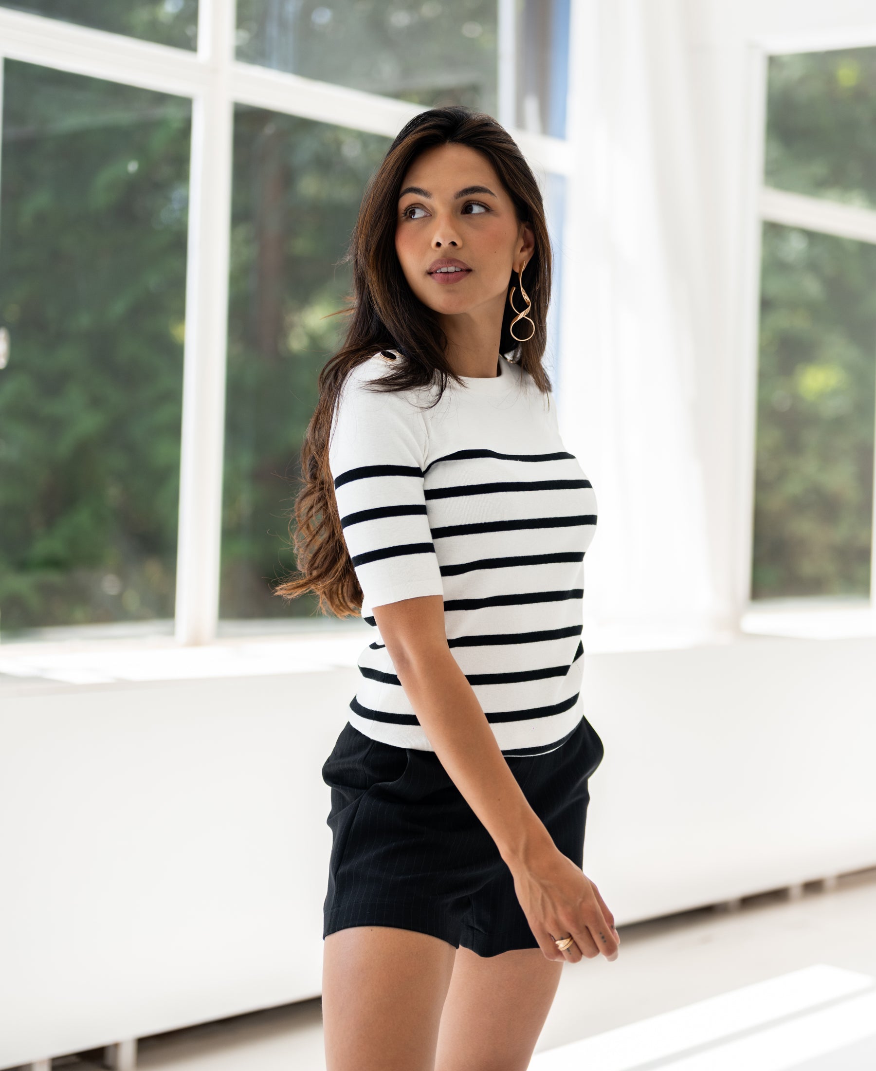 Bretonischer Pullover L'ESISA Elfenbein - Schwarz