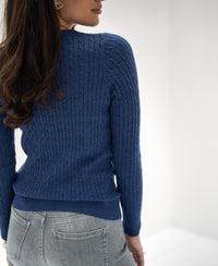 Kabelpullover ETHAN mittelblau