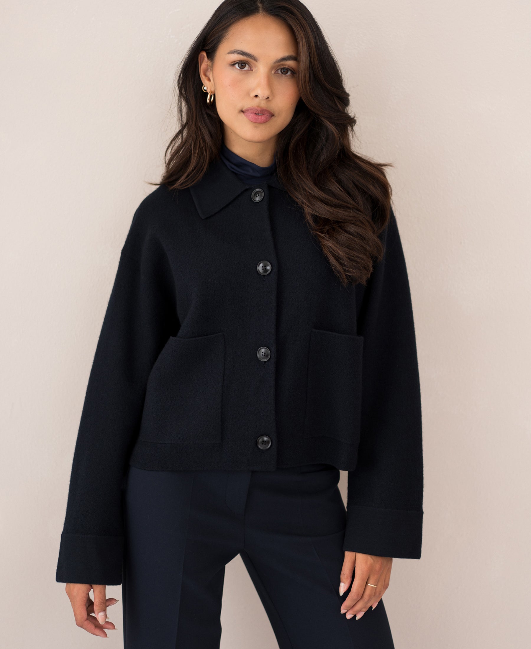 Wollen jasje LA FAYE Donkerblauw