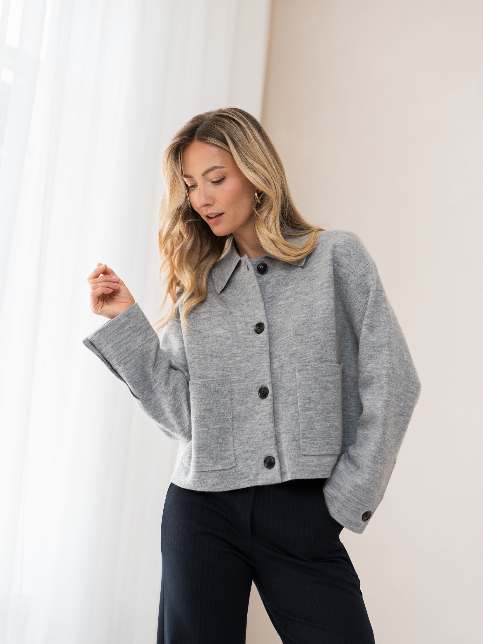 Wollen jasje LA FAYE Grijs