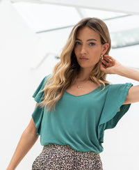 Two-way top LA FIORA Mist green
