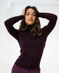 Merino-Rollkragenpullover LA FORTE Aubergine