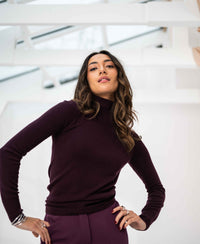 Merino-Rollkragenpullover LA FORTE Aubergine