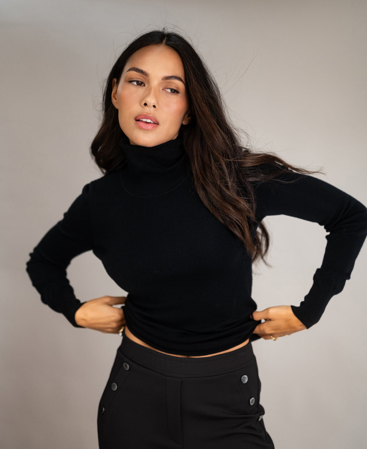 Merino wool turtleneck LA FORTE Black