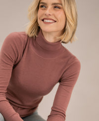 Merino-Rollkragenpullover LA FORTE Staubiges Rosa