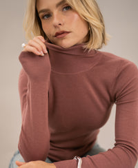 Merino-Rollkragenpullover LA FORTE Staubiges Rosa