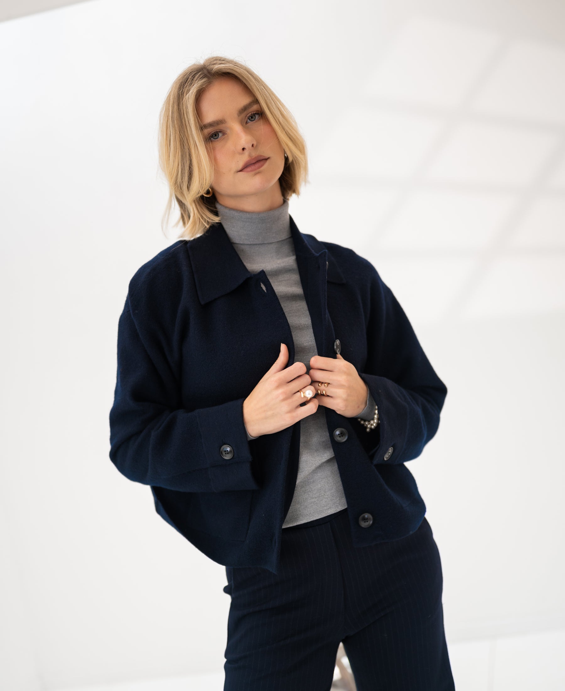 Wolljacke LA FAYE Dunkelblau