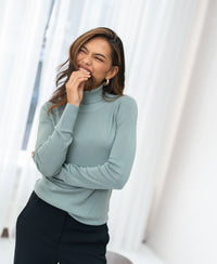 Merino wool turtleneck sweater LA FORTE Sage