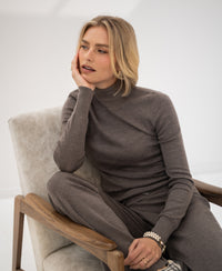 Merino-Rollkragenpullover LA FORTE Dunkelsand