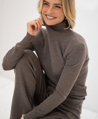 Merino-Rollkragenpullover LA FORTE Dunkelsand