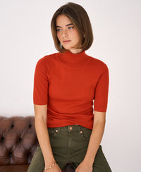 Kurzarm-Rollkragenpullover LE FRANCOIS Chili