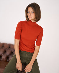 Kurzarm-Rollkragenpullover LE FRANCOIS Chili