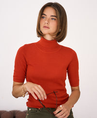 Kurzarm-Rollkragenpullover LE FRANCOIS Chili