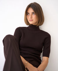 Short-Sleeve Turtleneck LE FRANCOIS Pure Cocoa