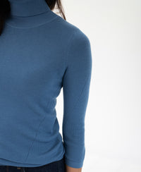Rollkragenpullover LE FABIAN Stahlblau