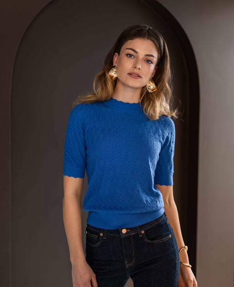 Merino wool sweater LA BRIOCHE Blue