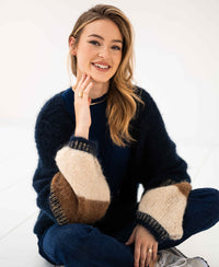Fluffy vest LA BONBON Donkerblauw met strepen